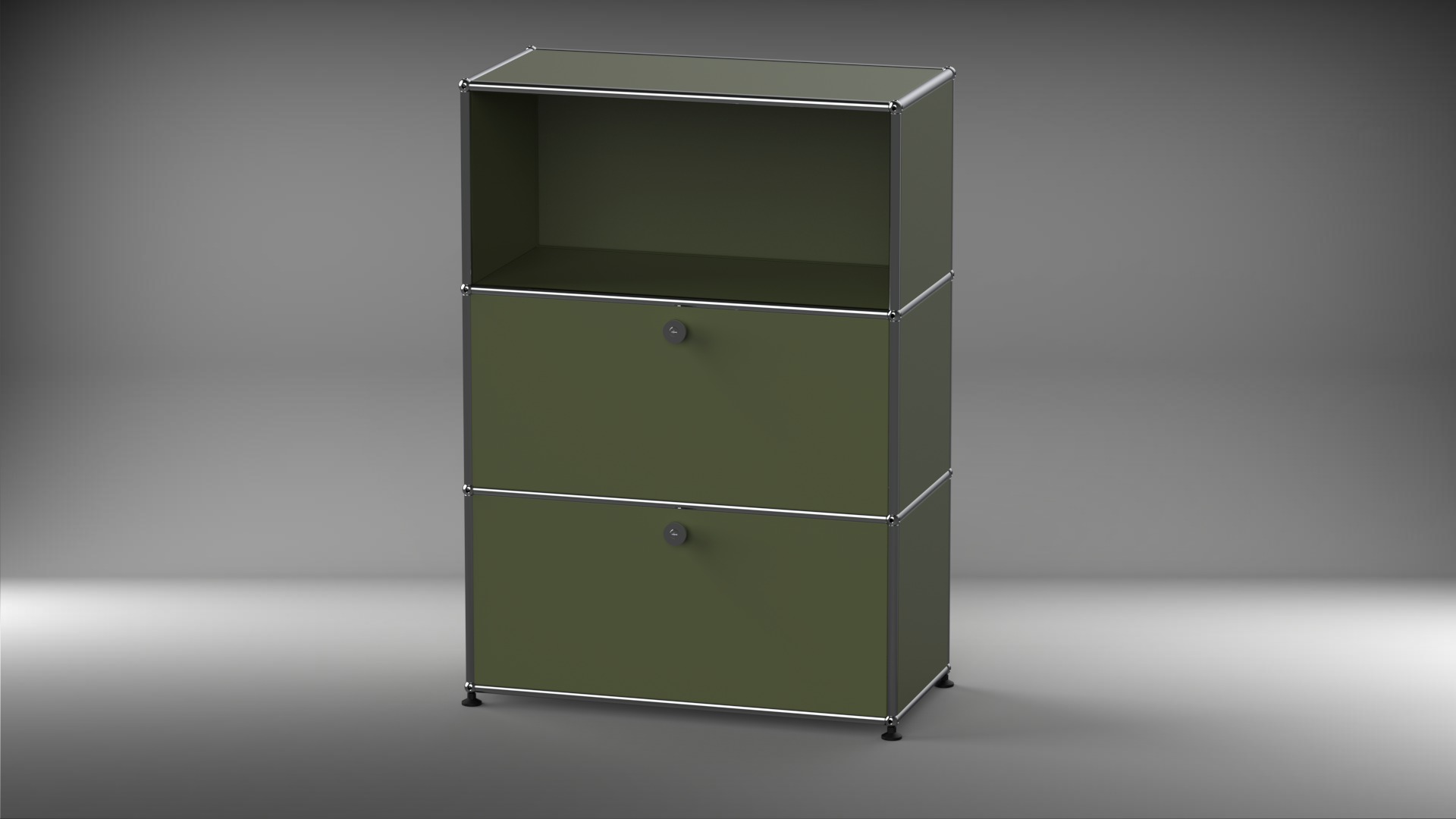 Highboard 1x3 mit zwei Klappen