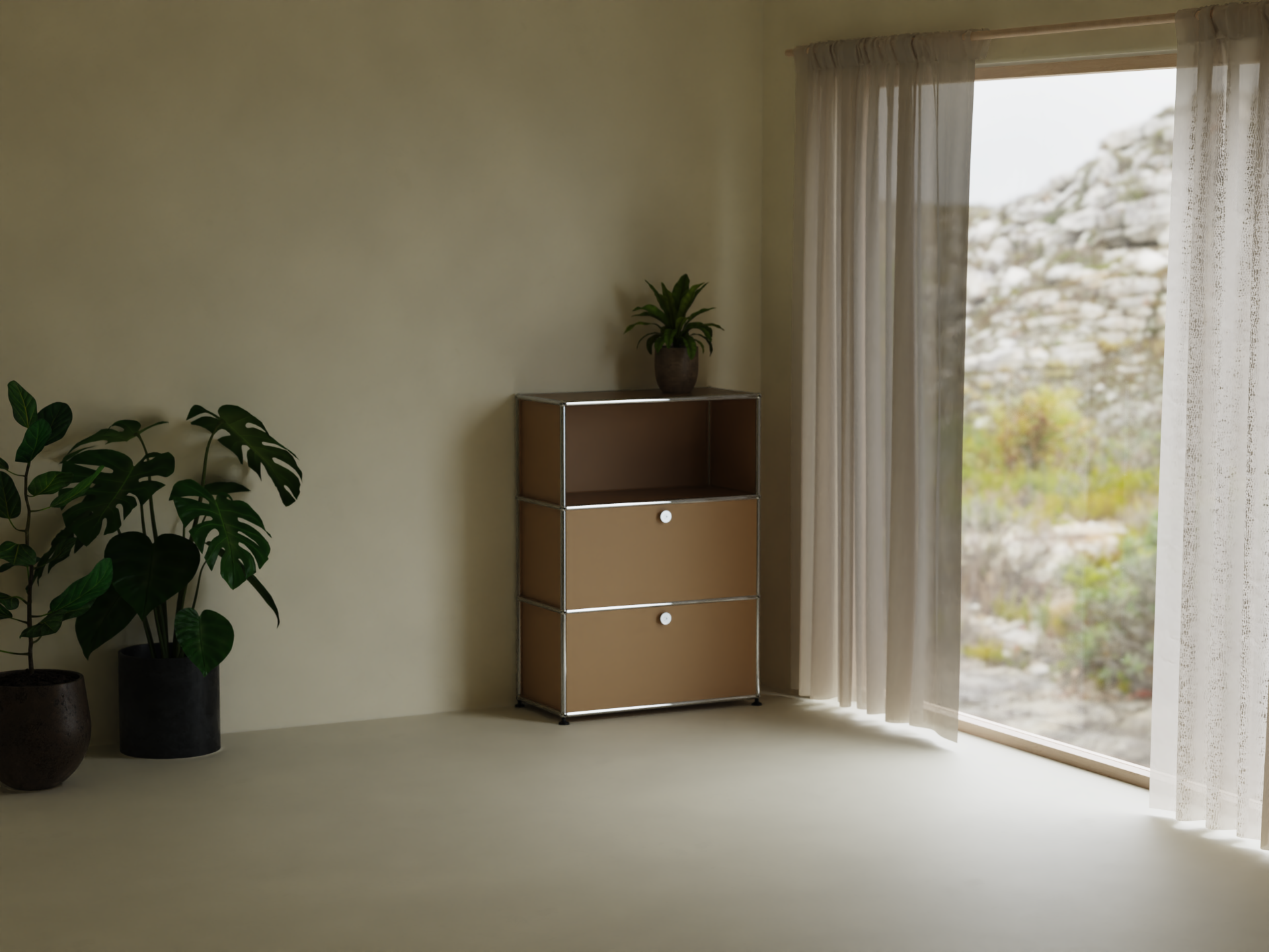 Highboard 1x3 mit zwei Klappen