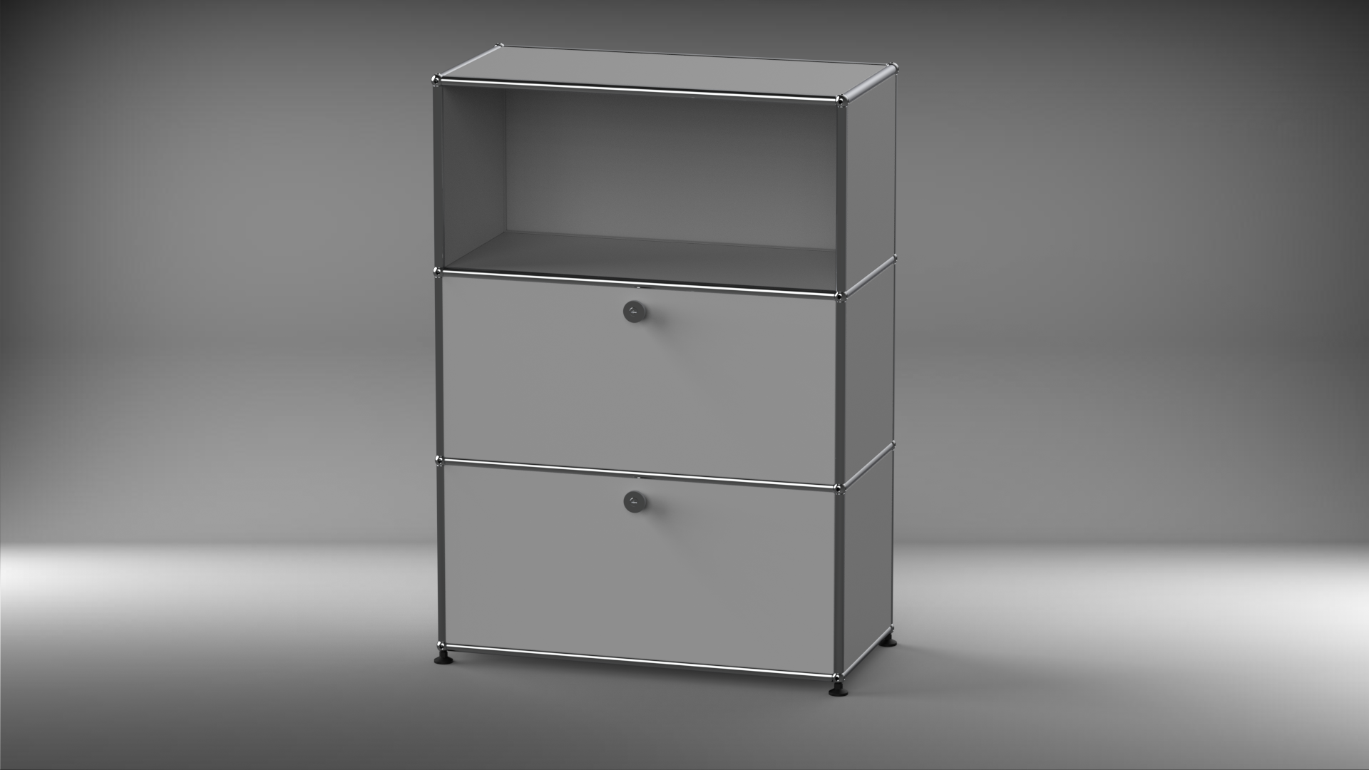 Highboard 1x3 mit zwei Klappen