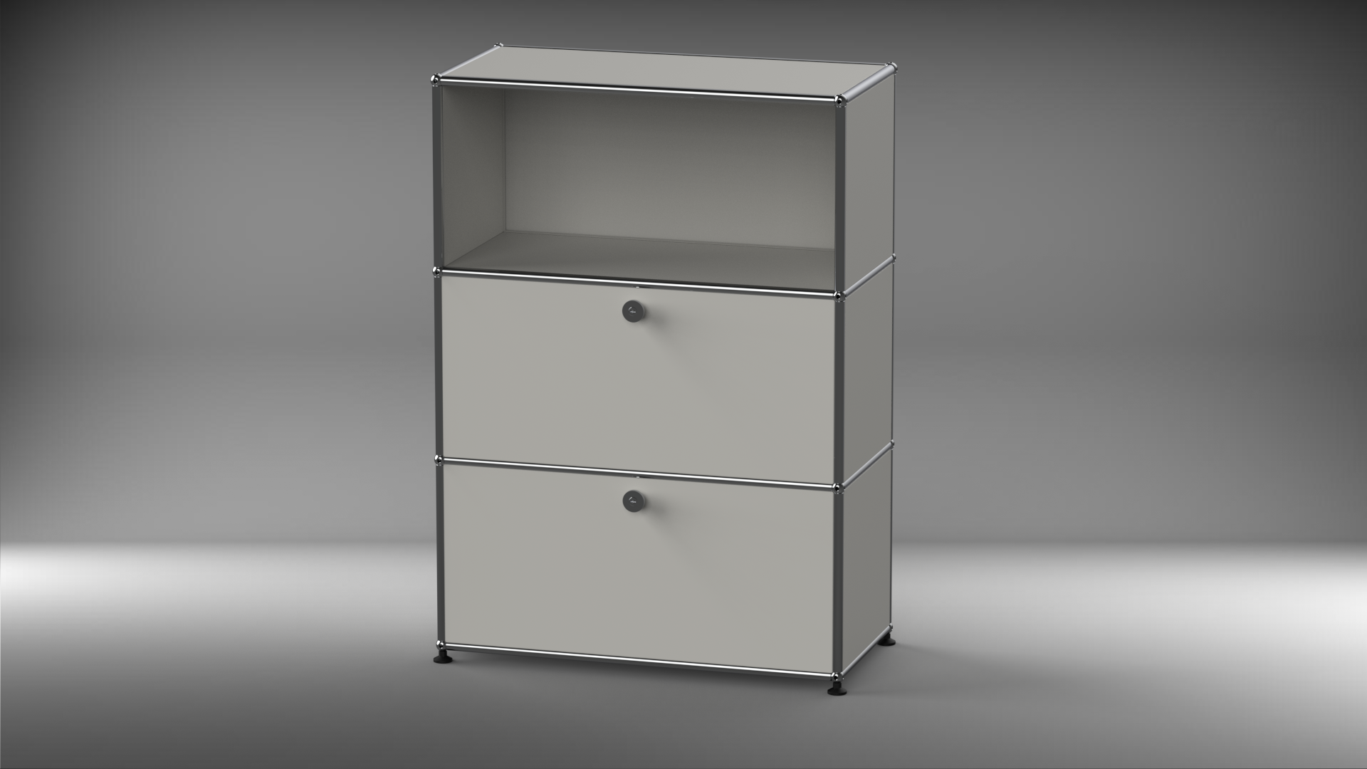 Highboard 1x3 mit zwei Klappen