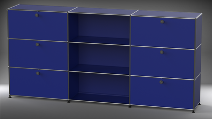 Highboard 3x3 mit sechs Klappen mitte offen