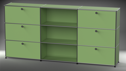 Highboard 3x3 mit sechs Klappen mitte offen