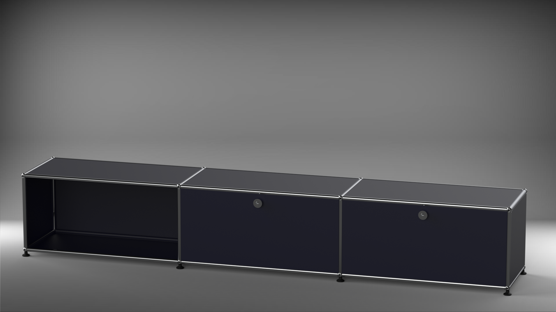 Lowboard 3x1 mit zwei Klappen rechts