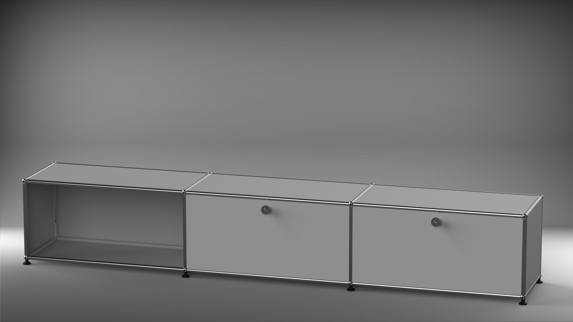 Lowboard 3x1 mit zwei Klappen rechts