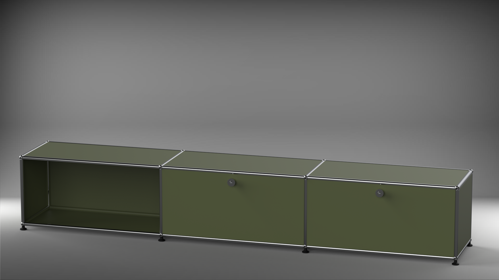 Lowboard 3x1 mit zwei Klappen rechts