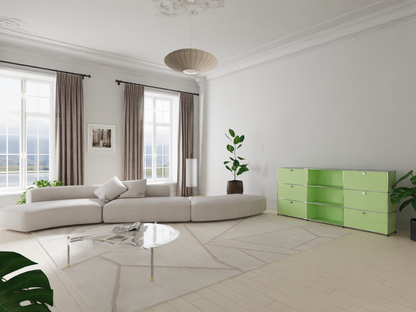 Highboard 3x3 mit sechs Klappen mitte offen